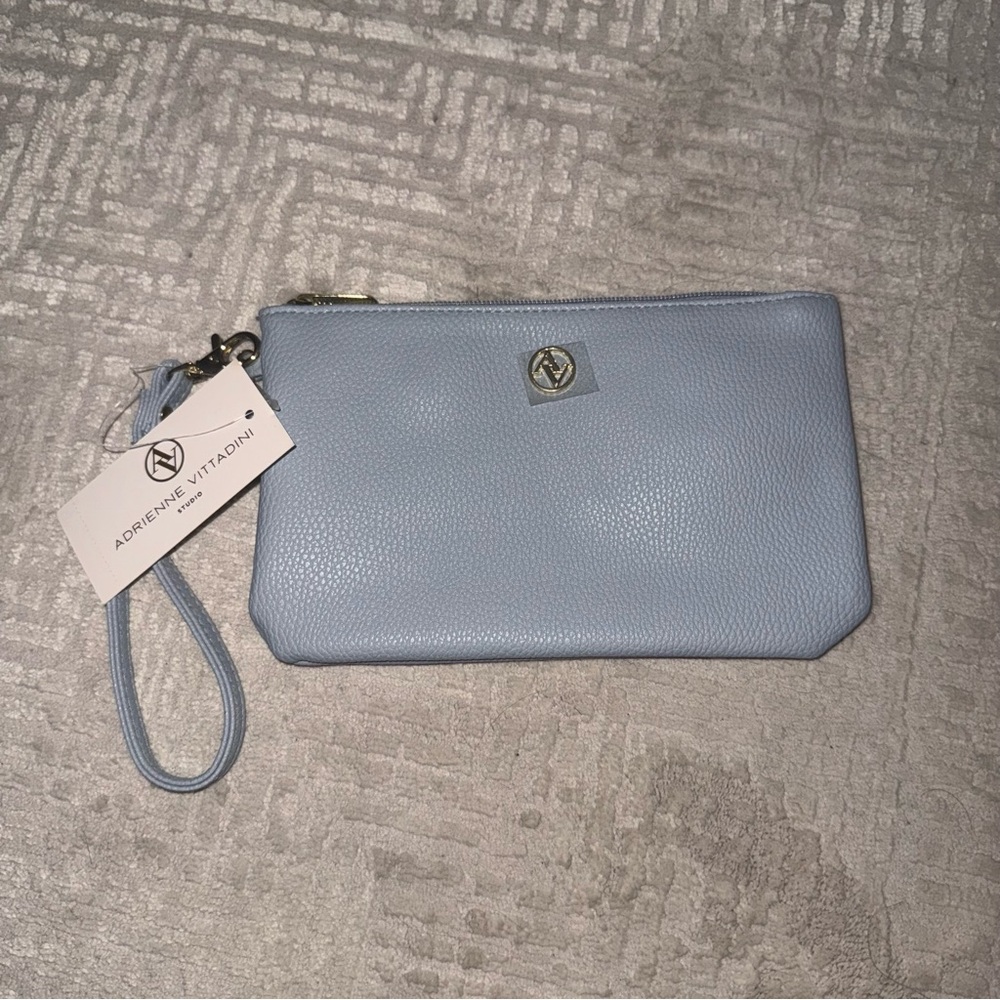 Adrienne Vittadini Blue Pebble Wristlet